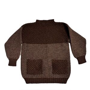 Vintage Black Sheep Oiled Wool Heavy Sweater Brown Small